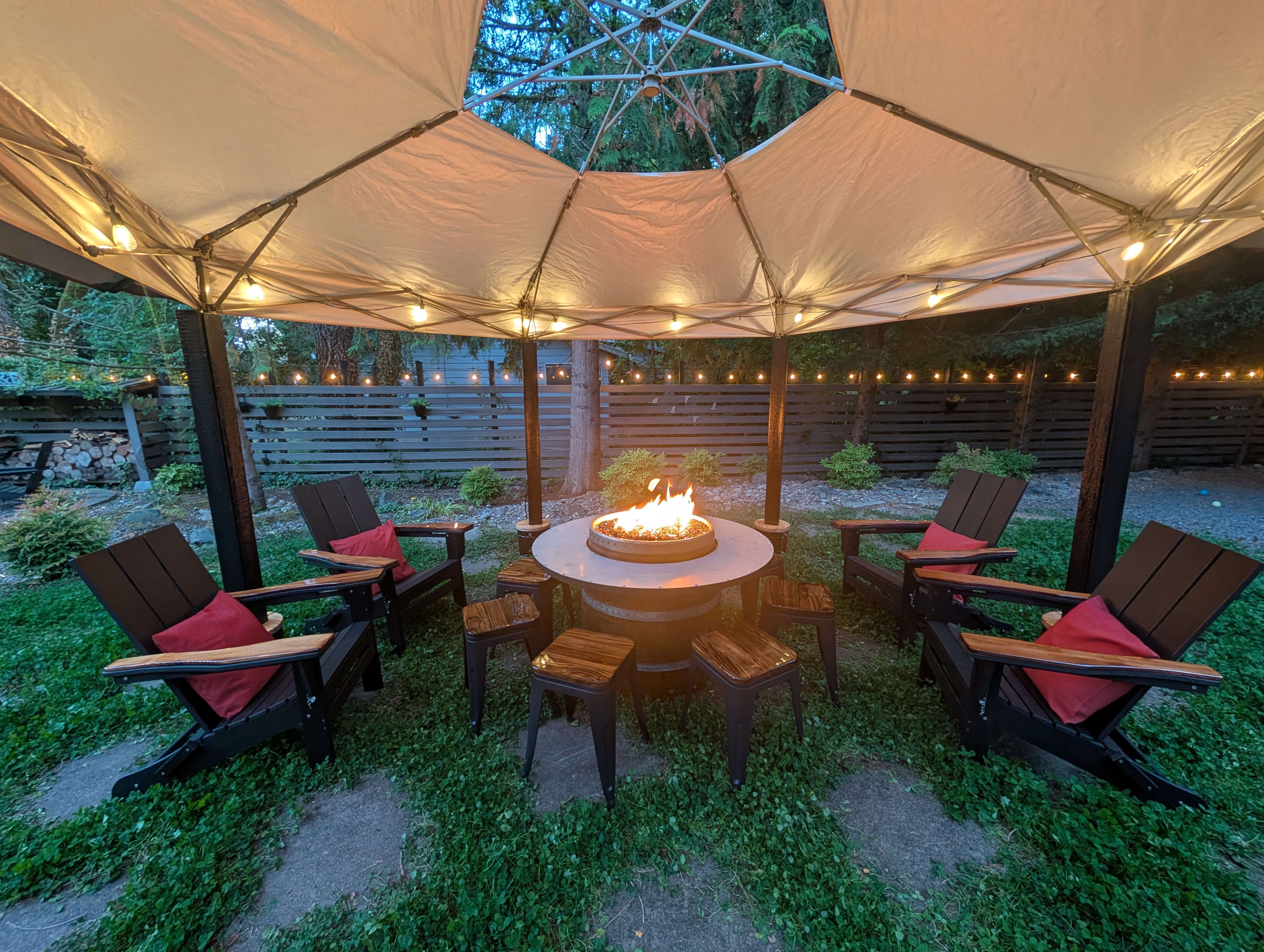 Fireside Gatherings PDX premium fire pit setup at dusk