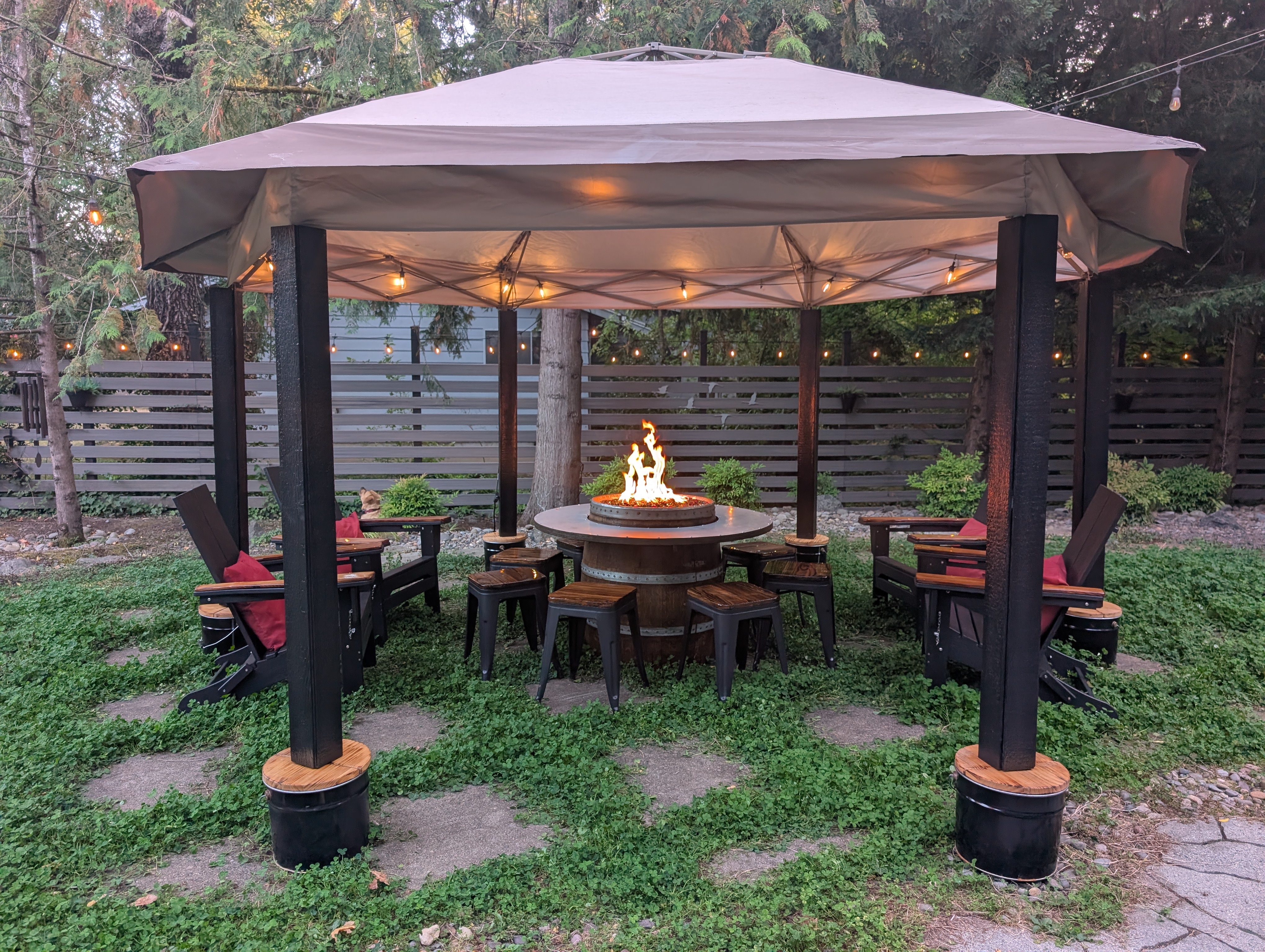 Evening fireside gathering atmosphere